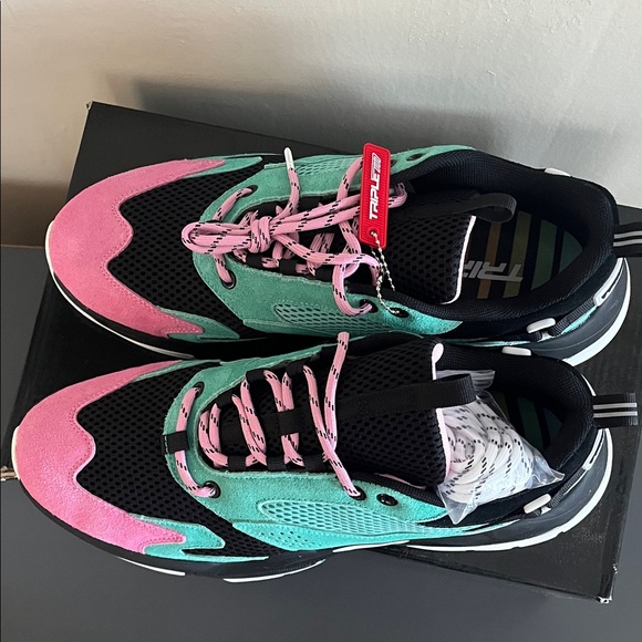 Triple 7 Men's Athletic Shoes - Pink, Teal, and Black - Picture 6 of 6